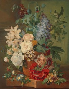 Blomster i en terracotta vase af Albertus Jonas Brandt