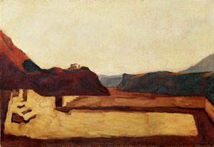 Am Kalvarienberg bei Bozen - Kalvarienberg nær Bolzano, Italien (maleri på lærred) af Albin Egger-Lienz