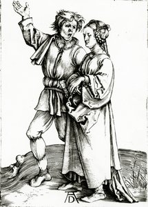 Et rustikt par, graveret af Johannes Wierix, ca. 1565 (stik) af Albrecht (after) Durer or Duerer