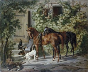 Heste på verandaen af Albrecht Adam