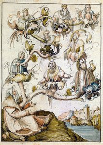 En habsburgsk genealogi, sandsynligvis af Albrecht Altdorfer ... af Albrecht Altdorfer