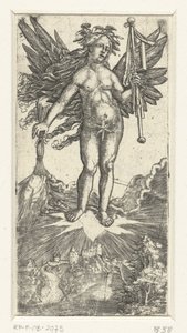 Allegorisk kvindeskikkelse med vinger af Albrecht Altdorfer