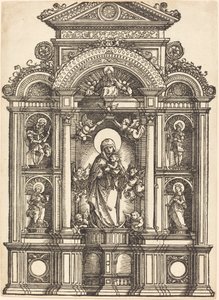 Alter med Jomfruen og Barnet og de hellige Christopher, Barbara, George og Catherine af Albrecht Altdorfer