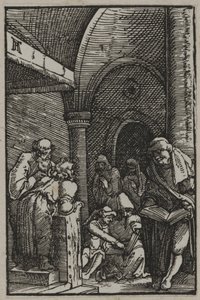 Kristus blandt lægerne, ca. 1515 (træsnit) af Albrecht Altdorfer