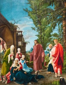 Kristus tager afsked med sin mor, ca. 1520 (olie på kalk) af Albrecht Altdorfer