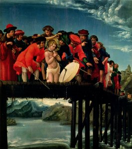 Tysk: Brückensturz des hl. Florian Den hellige Florians martyrium af Albrecht Altdorfer