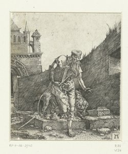 Sankt Hieronymus i gården til en kirke af Albrecht Altdorfer