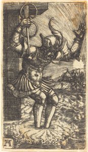 Horatio Cocles springer ind i floden Tiberen af Albrecht Altdorfer
