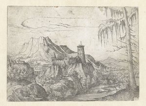 Landskab med stort slot af Albrecht Altdorfer