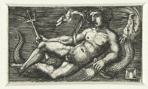 Tilbagelænet Neptun af Albrecht Altdorfer