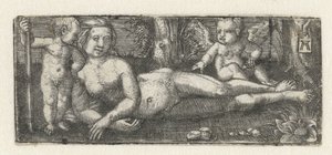 Liggende Venus med to putti af Albrecht Altdorfer