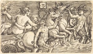 Elskere ledet af Seagods på Triumph af Albrecht Altdorfer