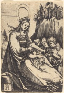 Mary med barn og to drenge af Albrecht Altdorfer