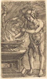 Mucius Scaevola brænder sin hånd af Albrecht Altdorfer