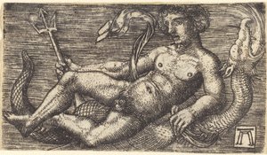 Neptun på et havmonster af Albrecht Altdorfer
