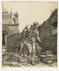 Sankt Jerome går i en kirkegård før 1519. af Albrecht Altdorfer