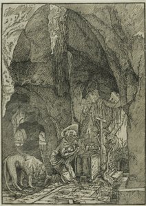 Sankt Hieronymus i bod, i en hule af Albrecht Altdorfer