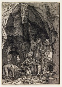 Den hellige Hieronymus i en hule af Albrecht Altdorfer