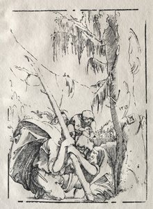 St. Christopher krydser vandet med Kristus på sine skuldre af Albrecht Altdorfer