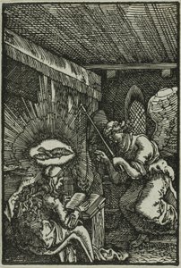 Bebudelsen, fra Menneskets Fald og Forløsning af Albrecht Altdorfer