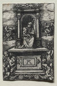 Den smukke jomfru af Ratisbon på et alter af Albrecht Altdorfer