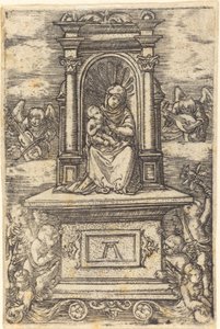Den smukke jomfru af Regensburg på et alter af Albrecht Altdorfer