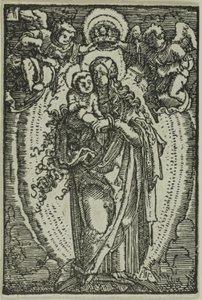 Jomfruens kroning, fra Menneskets Fald og Forløsning af Albrecht Altdorfer