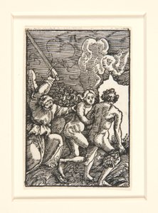Uddrivelsen fra Paradiset, fra Menneskets Fald og Forløsning af Albrecht Altdorfer