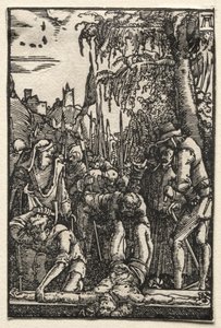 Menneskets fald og forløsning: Kristus naglet til korset, ca. 1515. af Albrecht Altdorfer