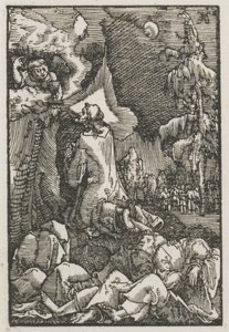 Menneskets fald og forløsning: Kristus på Oliebjerget, ca. 1515. af Albrecht Altdorfer