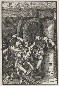 Menneskets fald og forløsning: Kristi flagelation, ca. 1515. af Albrecht Altdorfer