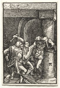 Menneskets fald og forløsning: Kristi flagelation, ca. 1515. af Albrecht Altdorfer