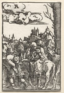 Menneskets fald og forløsning: Flugten til Egypten, ca. 1515. af Albrecht Altdorfer