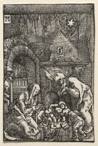 Menneskets fald og forløsning: Fødselen, ca. 1515. af Albrecht Altdorfer