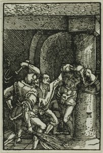 Flageleringen, fra Menneskets Fald og Forløsning af Albrecht Altdorfer