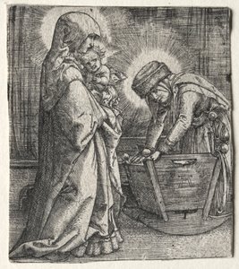 Jomfruen med Barnet og Sankt Anne ved Vuggen af Albrecht Altdorfer