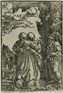 Besøget, fra Menneskets Fald og Forløsning af Albrecht Altdorfer