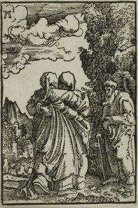 Besøget, fra Menneskets Fald og Forløsning af Albrecht Altdorfer