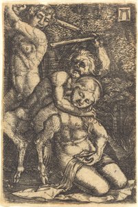 To Satyrer, der kæmper om en nymfe af Albrecht Altdorfer