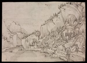 Sarmingstein ved Donau af Albrecht Altdorfer