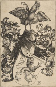 37 Våbenskjold med løve og hane af Albrecht Dürer