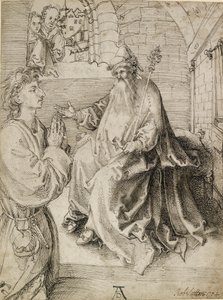 En ung, der knæler foran en Potentate, c1490