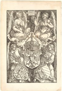 Allegori med rigets og byen Nürnbergs våbenskjold af Albrecht Dürer