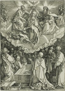 Jomfruens antagelse og kroning, fra Jomfruens liv af Albrecht Dürer