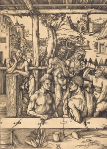 Badehus, ca. 14961497. af Albrecht Dürer