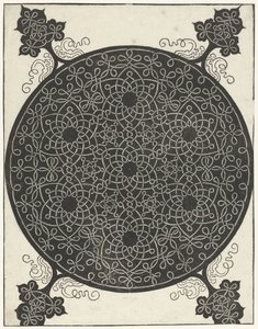 Broderieksempel med syv blomsterformede motiver af Albrecht Dürer