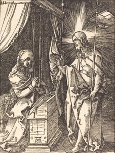 Kristus viser sig for sin mor, sandsynligvis ca. 15091510. af Albrecht Dürer