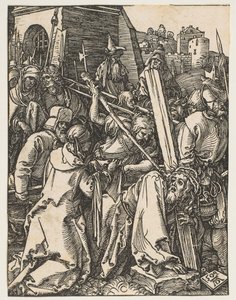 Kristus bærer korset, fra The Small Passion, ca. 1509. af Albrecht Dürer
