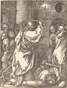 Kristus udstøder pengeudlånerne fra templet af Albrecht Dürer