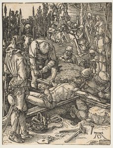 Kristus Nailed to the Cross, fra The Small Passion, ca. 1509. af Albrecht Dürer